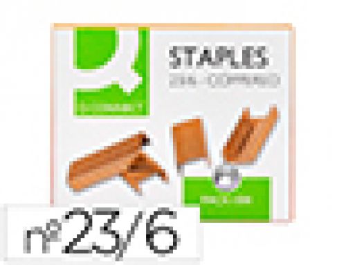 Agrafes q-connect cobreados 23/6 caixa 1000 unidades , Q-connect , 26962 , 5705831029309
